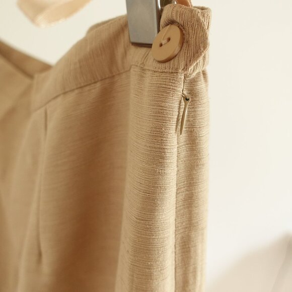 Y2K Silkland Beige Silk Pants w/ Embroidered Flower Size Petite - Picture 9 of 14